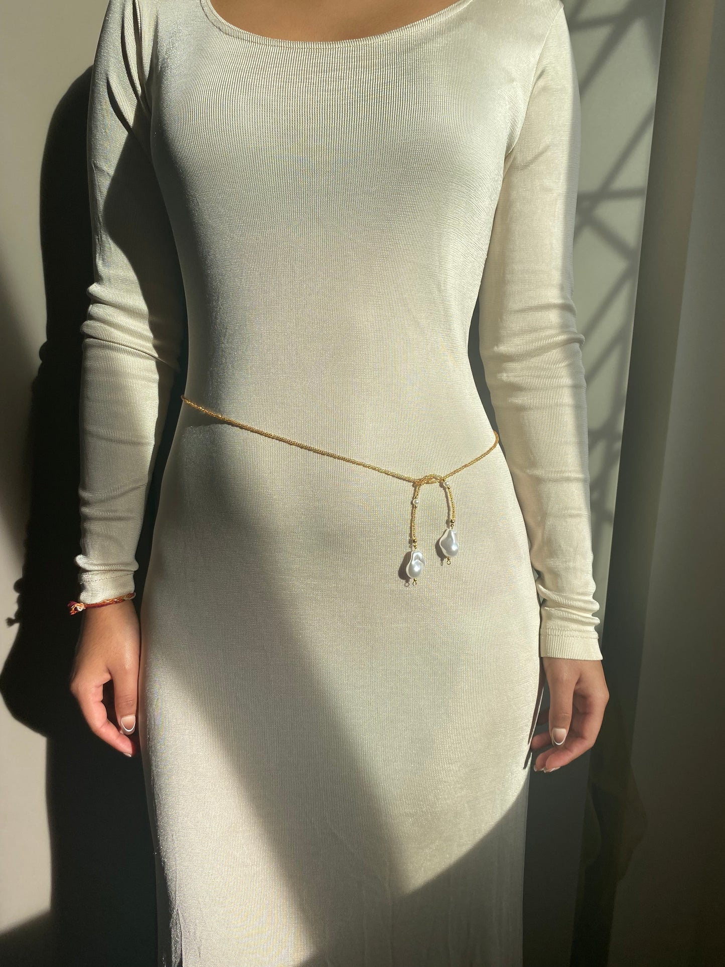 Pearl Long Statement Necklace