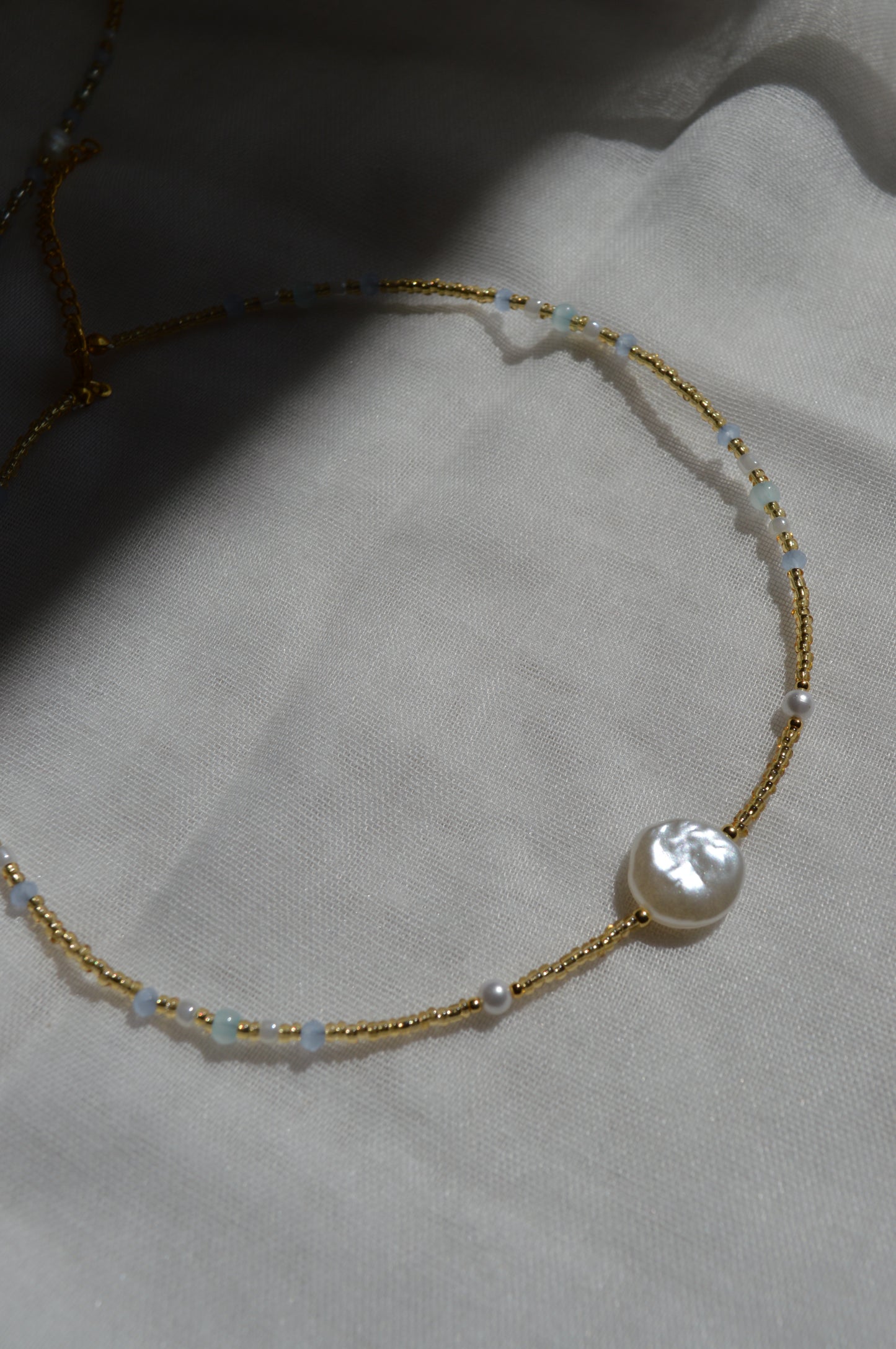 Pearly Blues Necklace