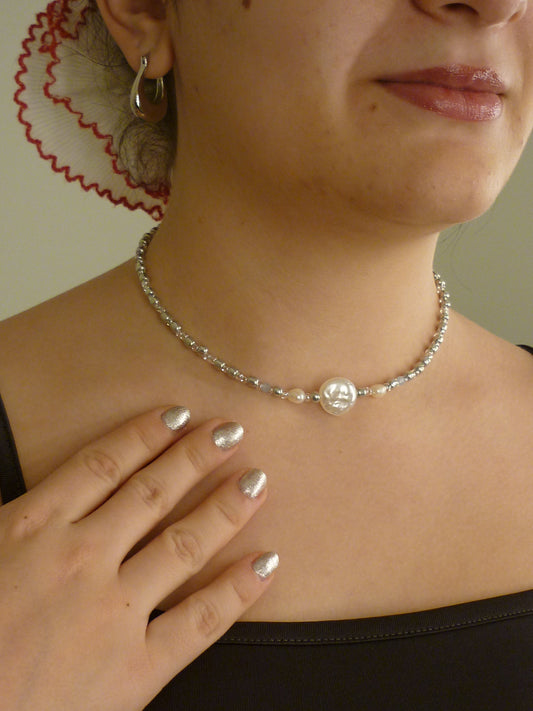 Silver Pearly Necklace